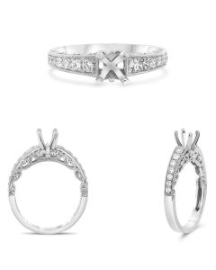 Milgrain Tapered Shank Engagement Setting