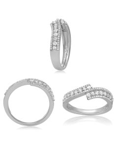 Overlapping Three Row Diamond Band