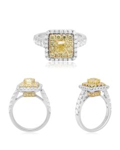 Cushion Fancy Yellow Diamond Ring