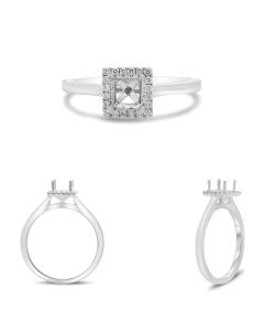 Four Prong Halo Engagement Ring