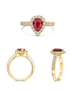 Pear Shape Ruby Ring