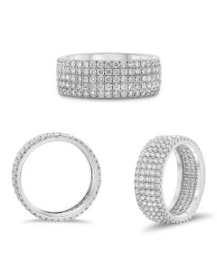 Five Row White Diamond Eternity Band