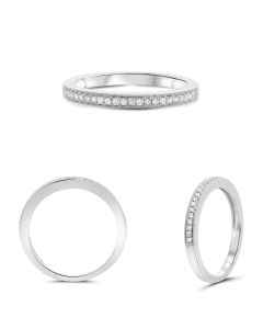 Half Pave Milgrain Diamond Band