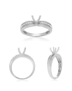 White Gold Ridged Shank Engagement Setting
