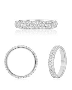 Triple Pave White Diamond Band
