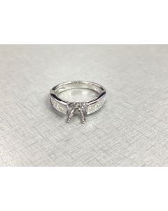 Modern Princess Shank Engagement Setting