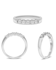 Five-Stone White Diamond Wedding Band