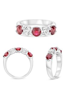 Five-Stone White Diamond Wedding Band