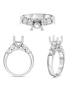 Seven-Stone White Diamond Wedding Band