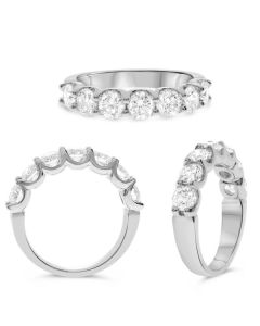 Seven-Stone White Diamond Wedding Band