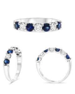 Seven-Stone White Diamond Wedding Band