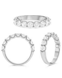Nine-Stone White Diamond Wedding Band