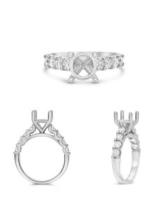 Nine-Stone White Diamond Wedding Band
