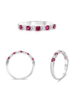 Alternating Ruby & Diamond Band