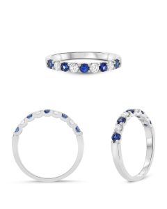 Alternating Sapphire & Diamond Band
