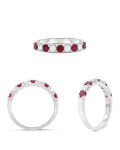 Nine Stone Ruby & Diamond Band