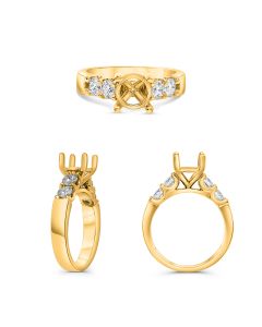 Seven-Stone White Diamond Wedding Band