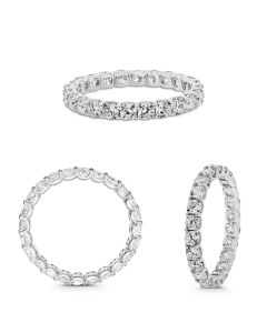 Platinum Eternity Ring with 5+ Carats Cushion Cut Diamonds