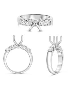 Seven-Stone White Diamond Wedding Band