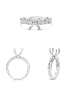 Nine-Stone White Diamond Wedding Band