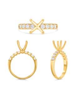 Nine-Stone White Diamond Wedding Band