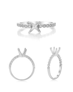 Four Prong Milgrain Engagement Setting