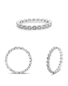 White Gold Milgrain & Diamond Eternity Band