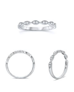 White Gold Milgrain Marquise Ring