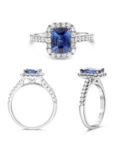 Classic Blue Sapphire and Diamond Ring