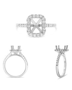 Four Prong Halo Engagement Ring