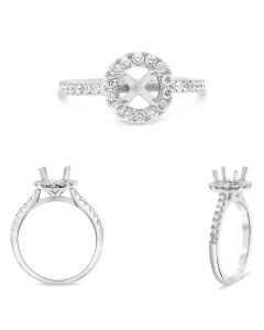 Four Prong Halo Engagement Ring
