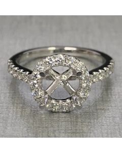 Four Prong Halo Engagement Ring
