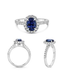 Four Prong Halo Engagement Ring