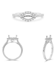 Four Prong Halo Engagement Ring