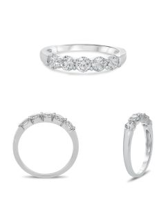 White Gold Five Stone Diamond Band