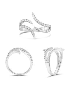 Abstract Diamond Pave Ring