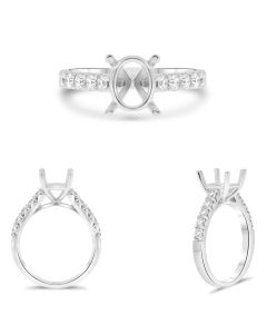 Oval Fishtail Shank Engagement Setting