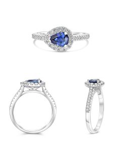 Semi Mount for Horizontal-Set Pear-Shaped Diamond