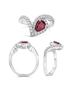 Pear Shape Ruby Ring