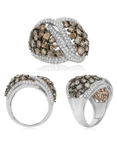 Twisted Champagne Diamond Ring