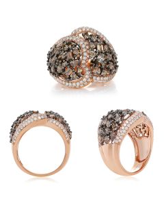 Champagne Diamond Heart Ring