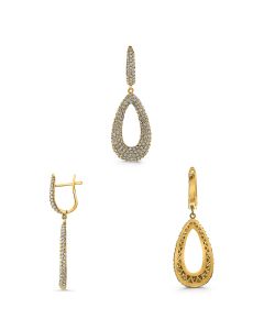 Open Pear Shape Diamond Drop Earrings