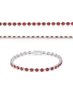 Round Ruby and Diamond Bracelet