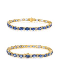Yellow Gold Oval Sapphire Bracelet