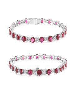 Oval Ruby and Diamond Bracelet