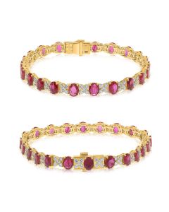 Yellow Gold Oval Ruby Bracelet
