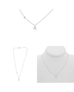 White Gold Initials Necklace A