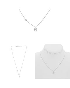 White Gold Initials Necklace B