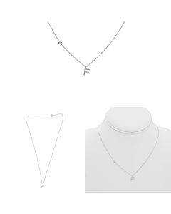 White Gold Initials Necklace F