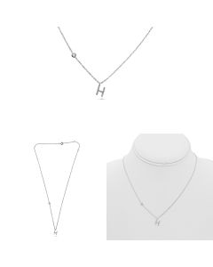 White Gold Initials Necklace H